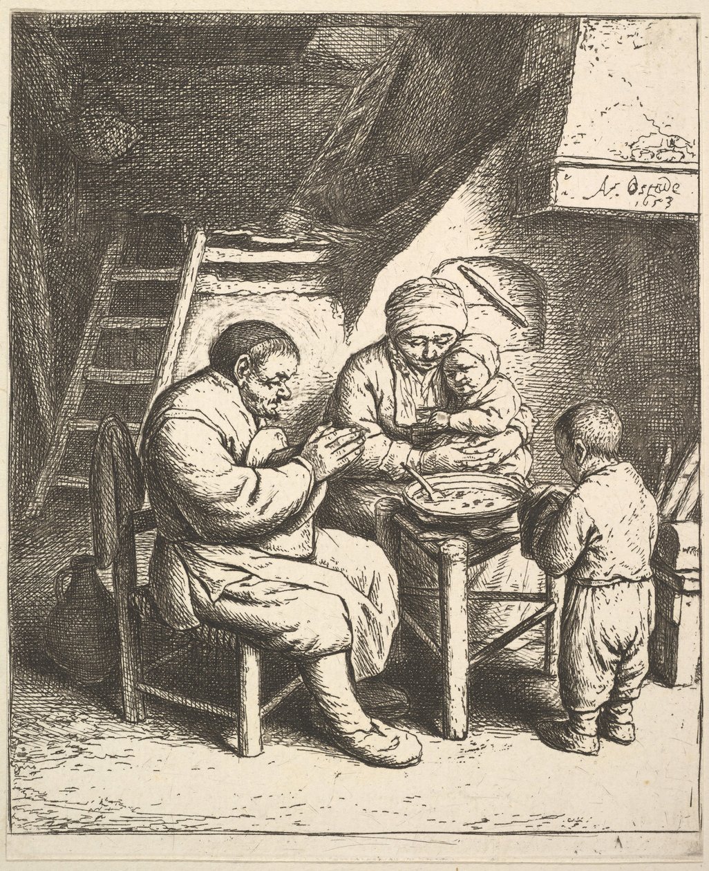 Az áldás, 1610-85. alkotó: Adriaen van Ostade
