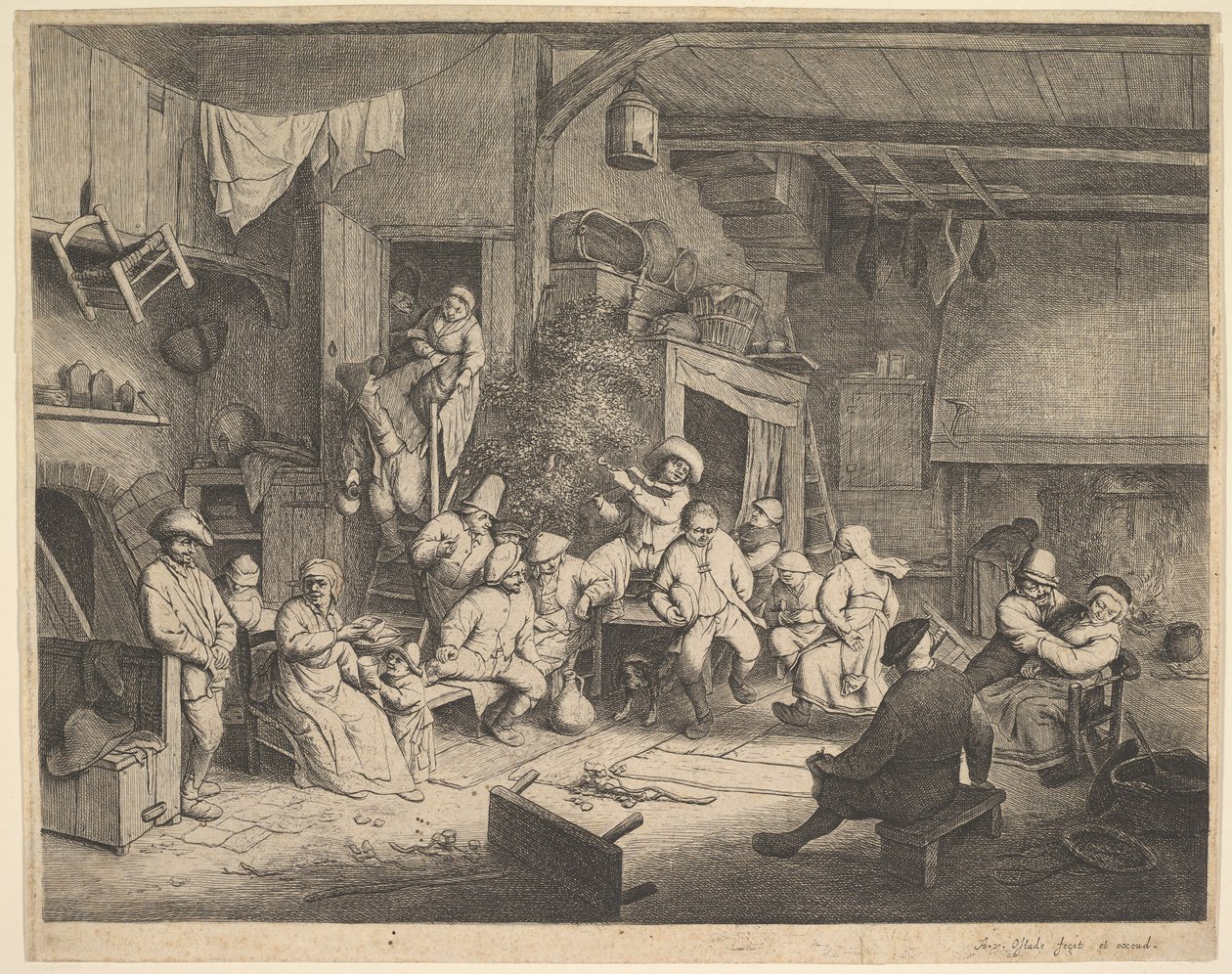 A Tánc a fogadóban, 1652. alkotó: Adriaen van Ostade