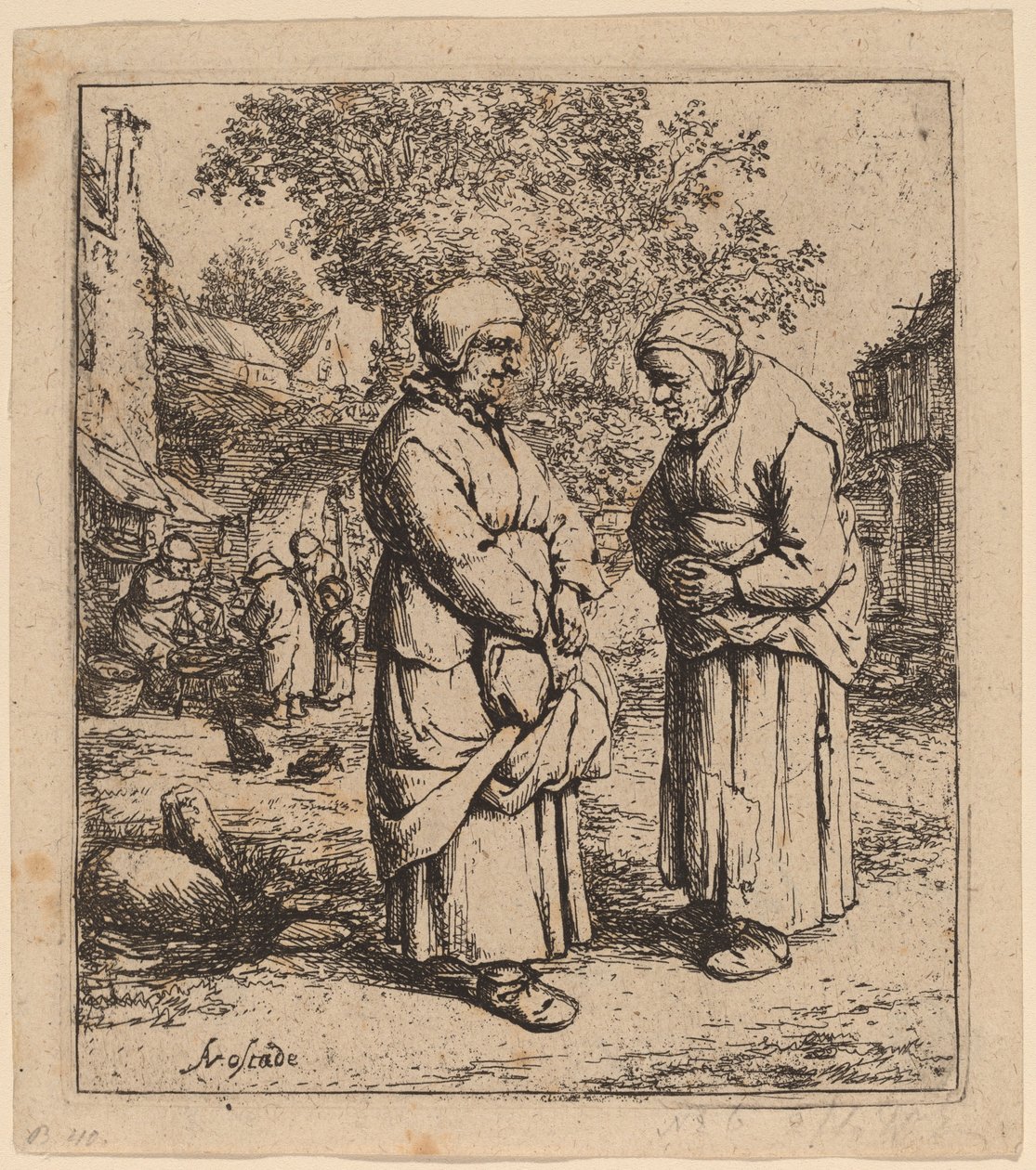 Két pletyka alkotó: Adriaen van Ostade