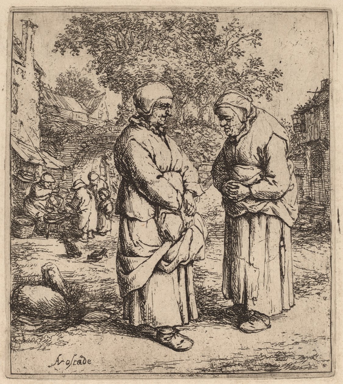 Két pletyka alkotó: Adriaen van Ostade