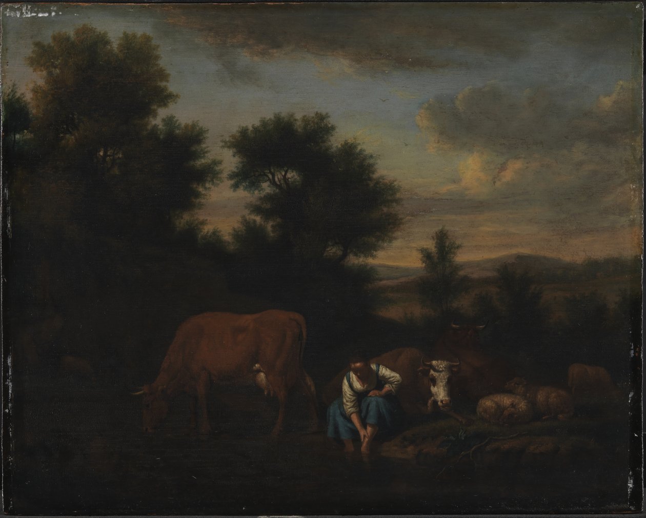 Pásztorlány szarvasmarhával alkotó: Adriaen van de Velde