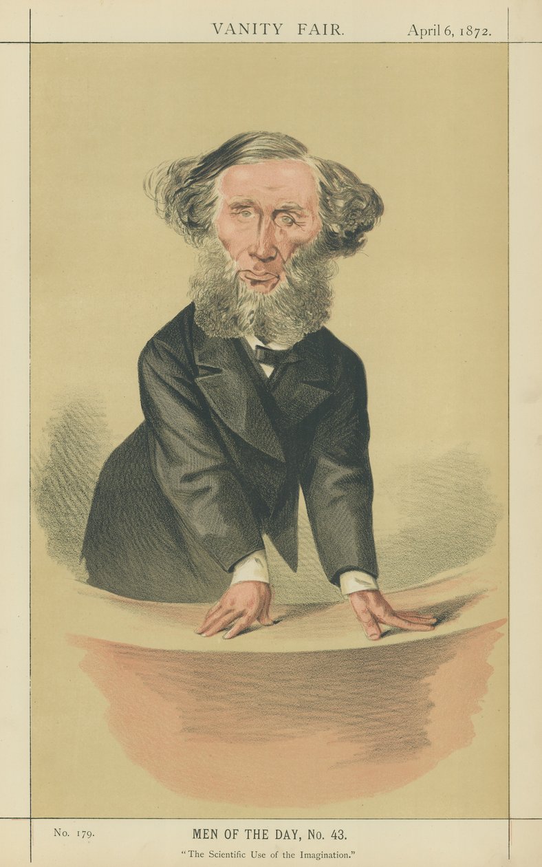 John Tyndall professzor (színes litográfia) alkotó: Adriano Cecioni
