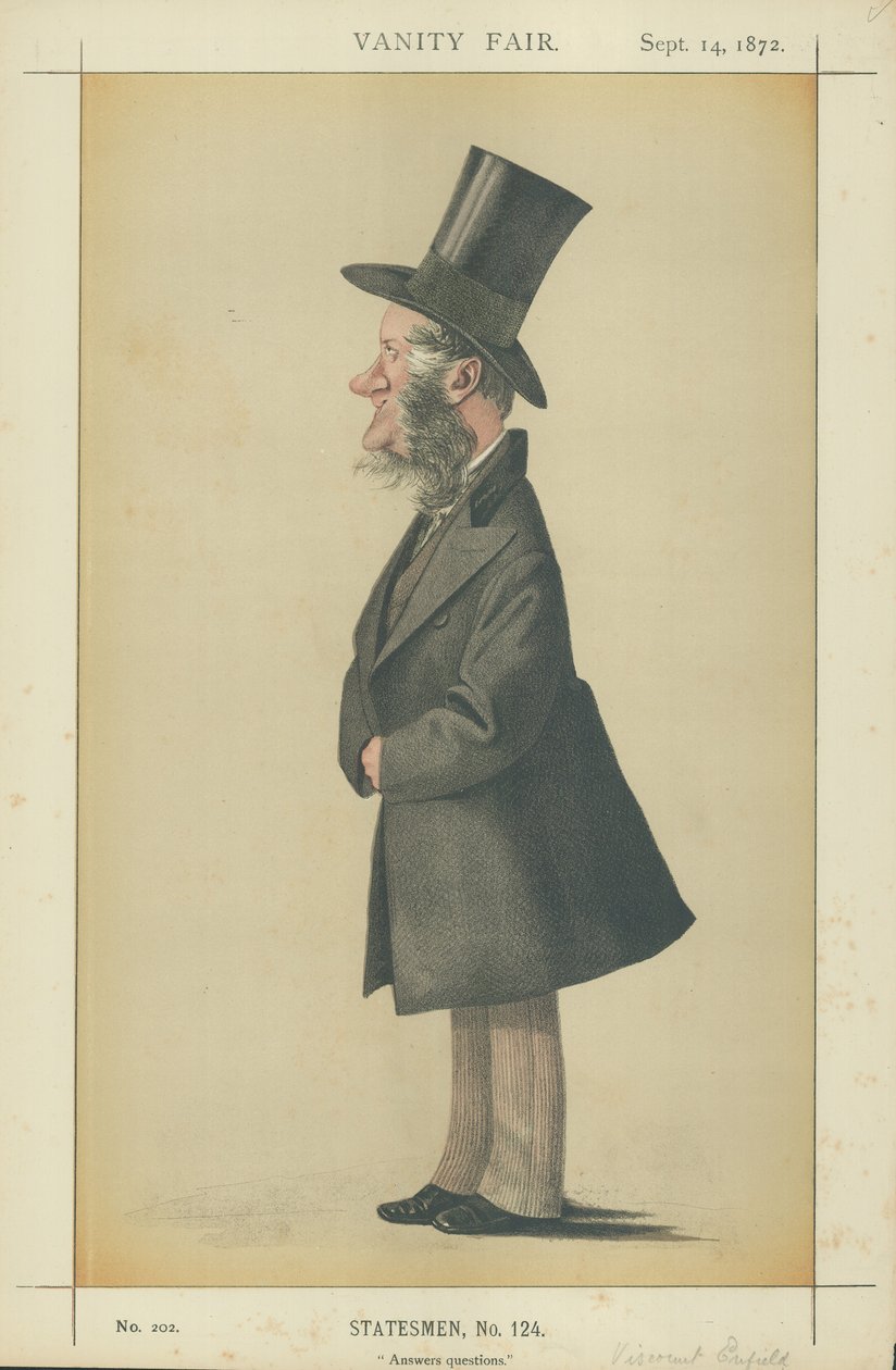 Viscount Enfield (színes litográfia) alkotó: Adriano Cecioni