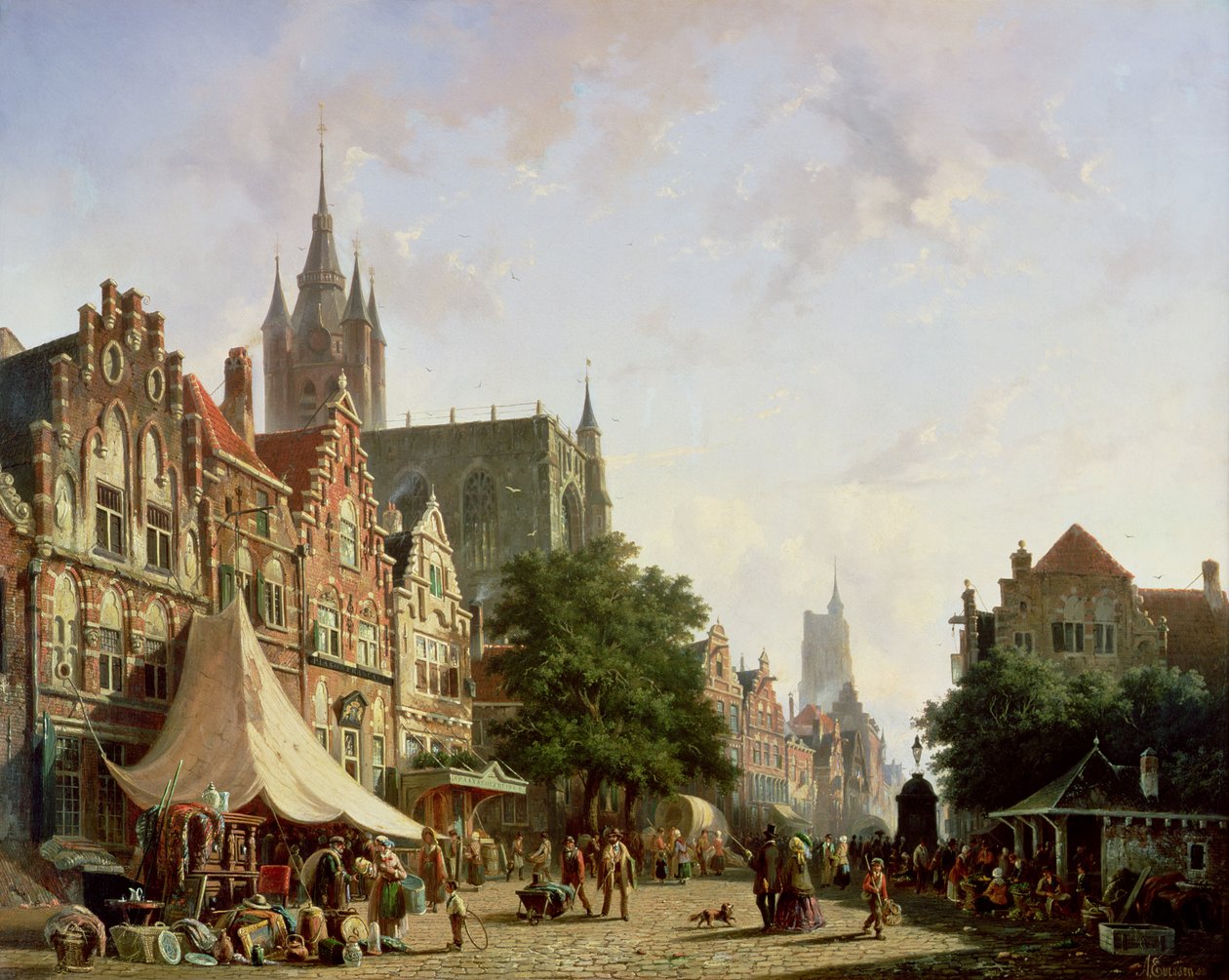 Holland utcai jelenet alkotó: Adrianus Eversen