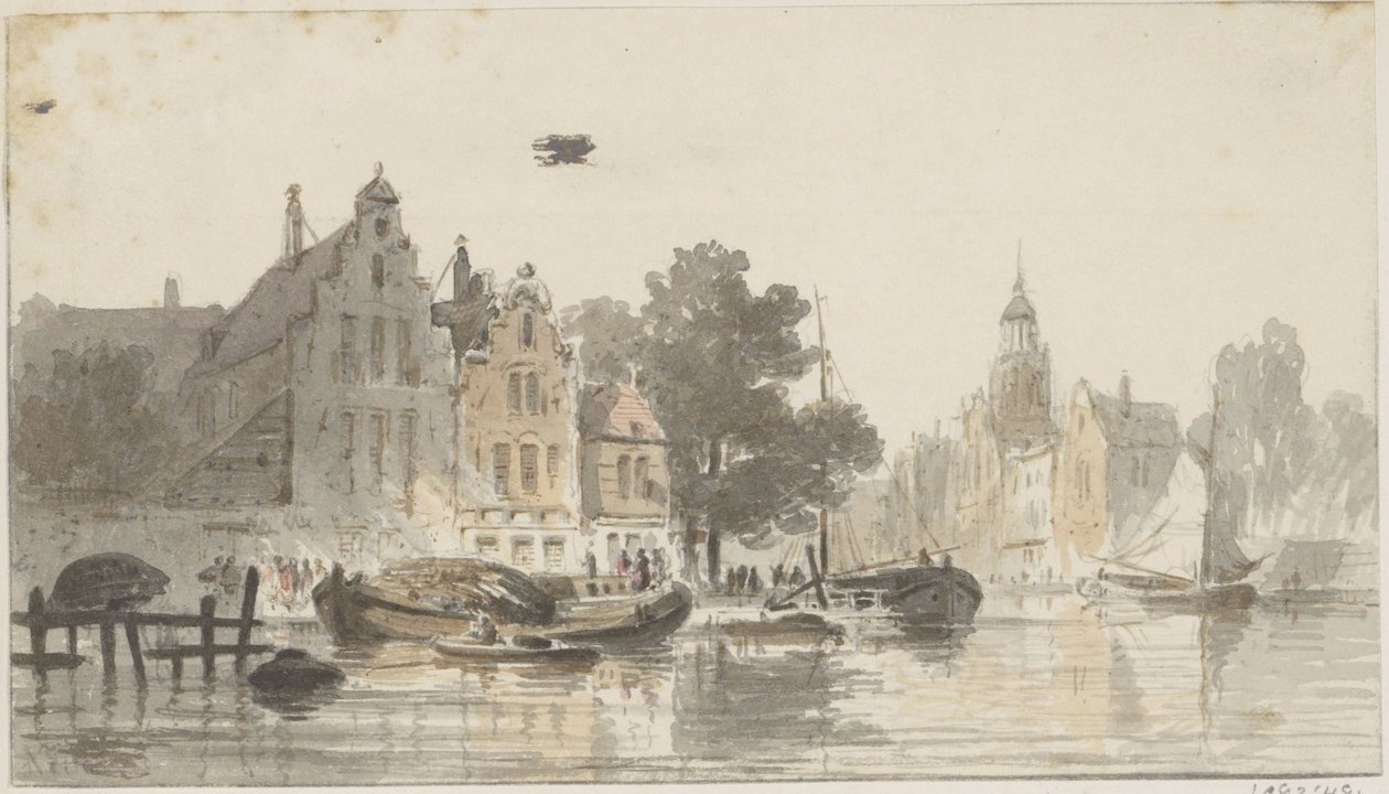 Városkép csatornával alkotó: Adrianus Eversen