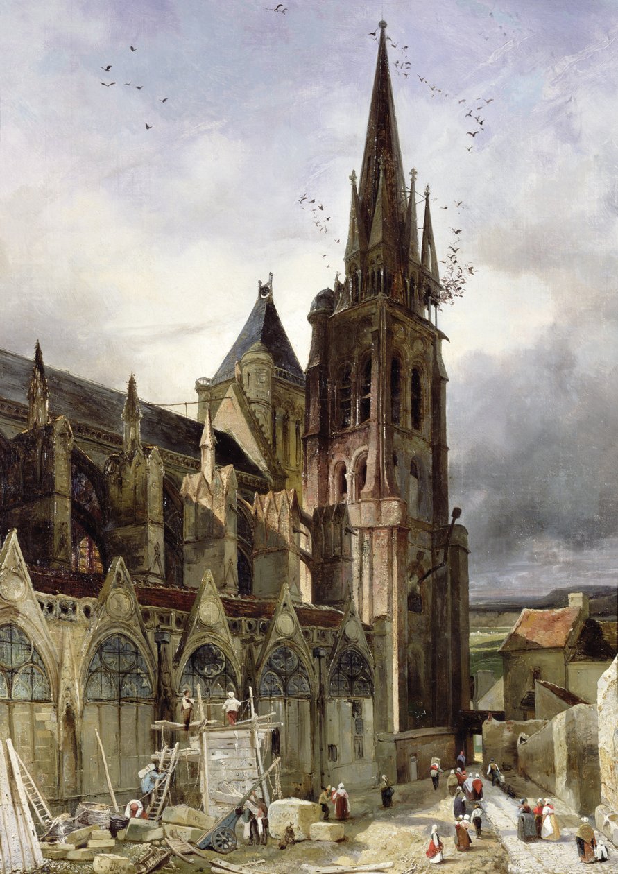 A St. Denis apátsági templom helyreállítása 1833-ban alkotó: Adrien Dauzats