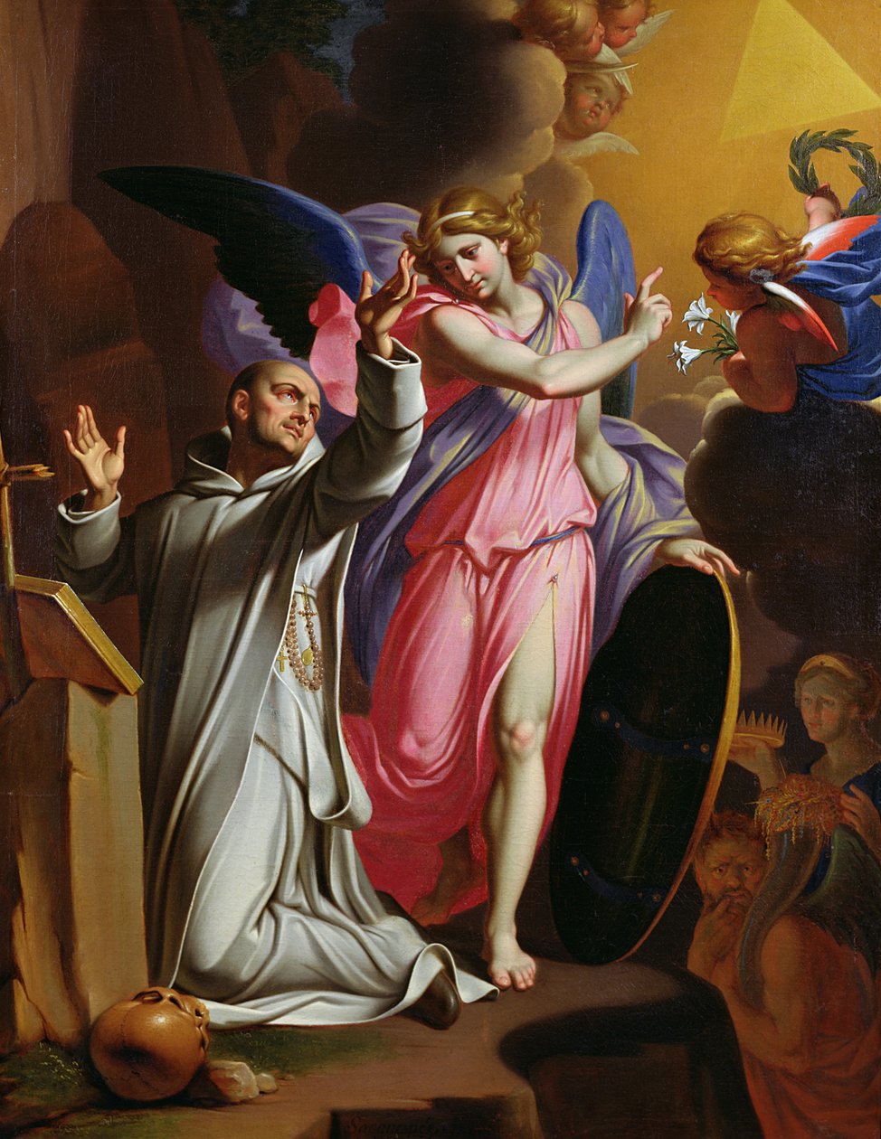 Szent Brúnó imádkozik, 1671 alkotó: Adrien Sacquespee