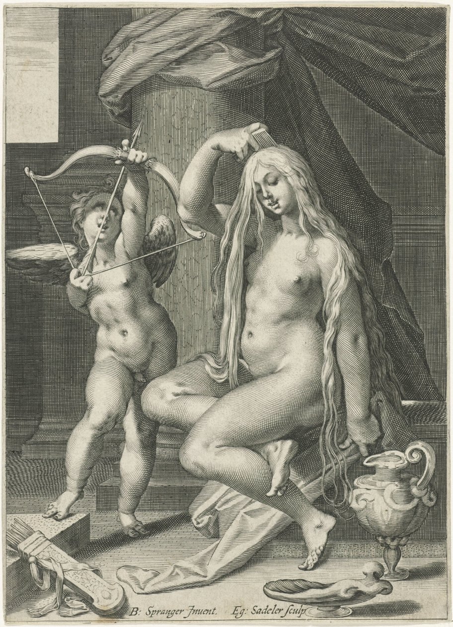 Venus megfésüli a haját alkotó: Egidius  Sadeler (II)