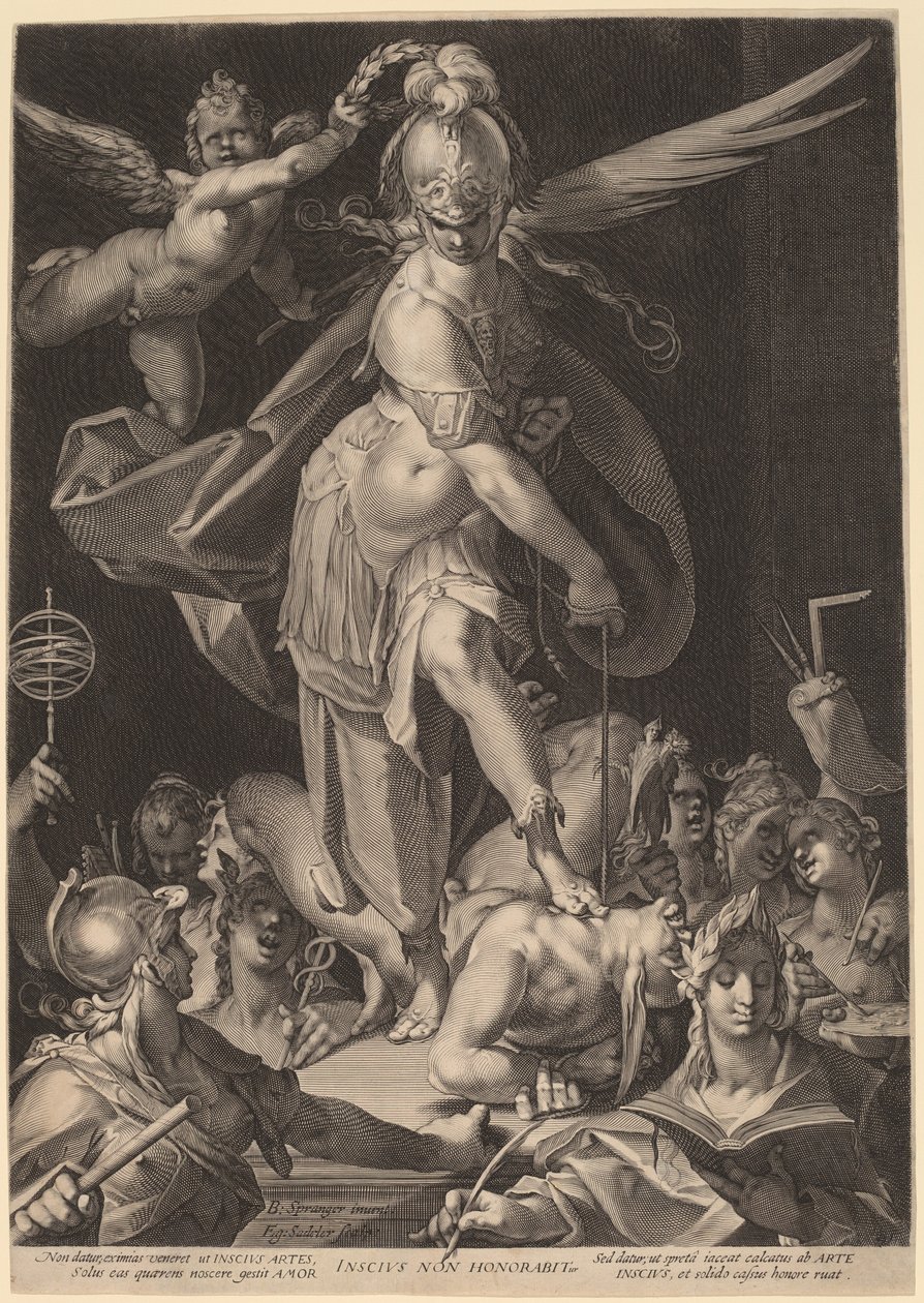 A bölcsesség legyőzi a tudatlanságot alkotó: Aegidius Sadeler II, after Bartholomaeus Spranger