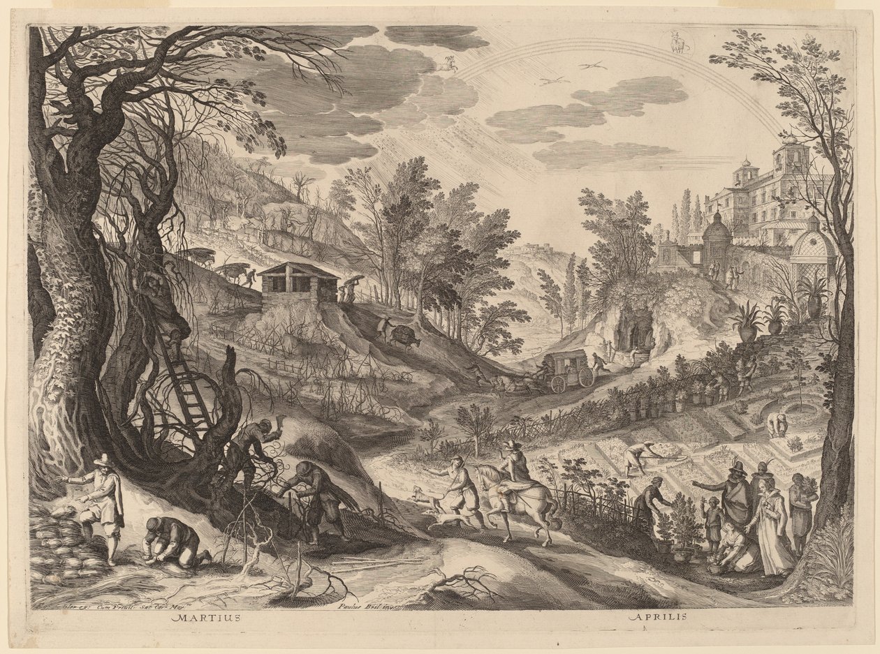 március és április alkotó: Aegidius Sadeler II after Paul Bril