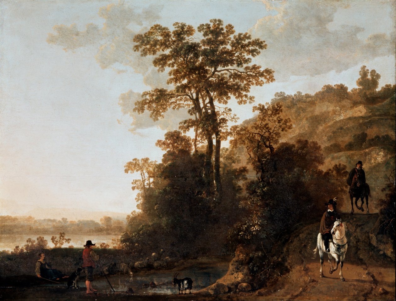 Este túra a folyó közelében alkotó: Aelbert Cuyp