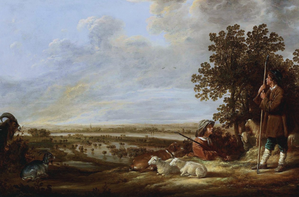 Táj két pásztorral és állataikkal alkotó: Aelbert Cuyp