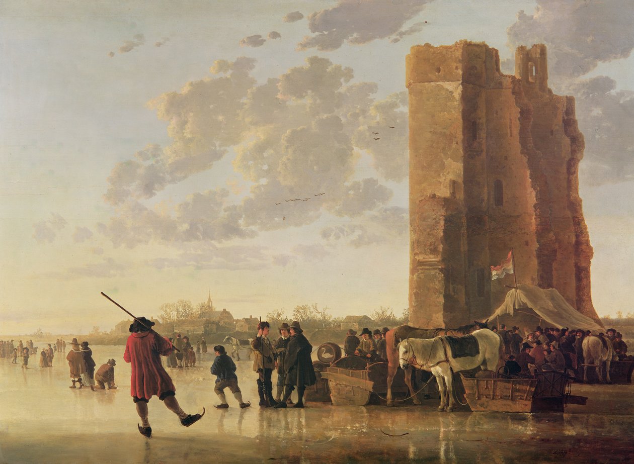 Kilátás a Maasra télen alkotó: Aelbert Cuyp