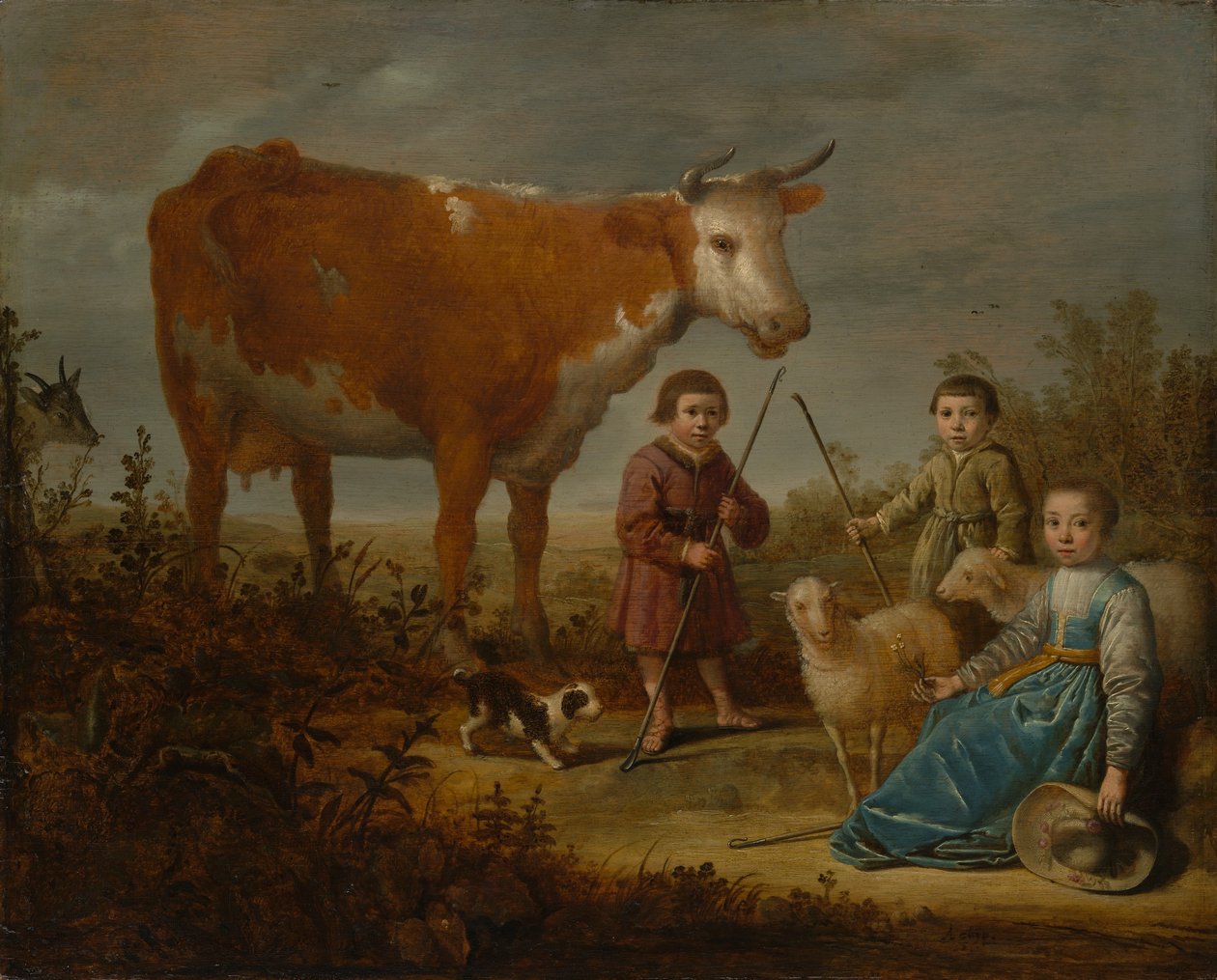 Gyermekek és tehén, 1635-39. alkotó: Aelbert Cuyp
