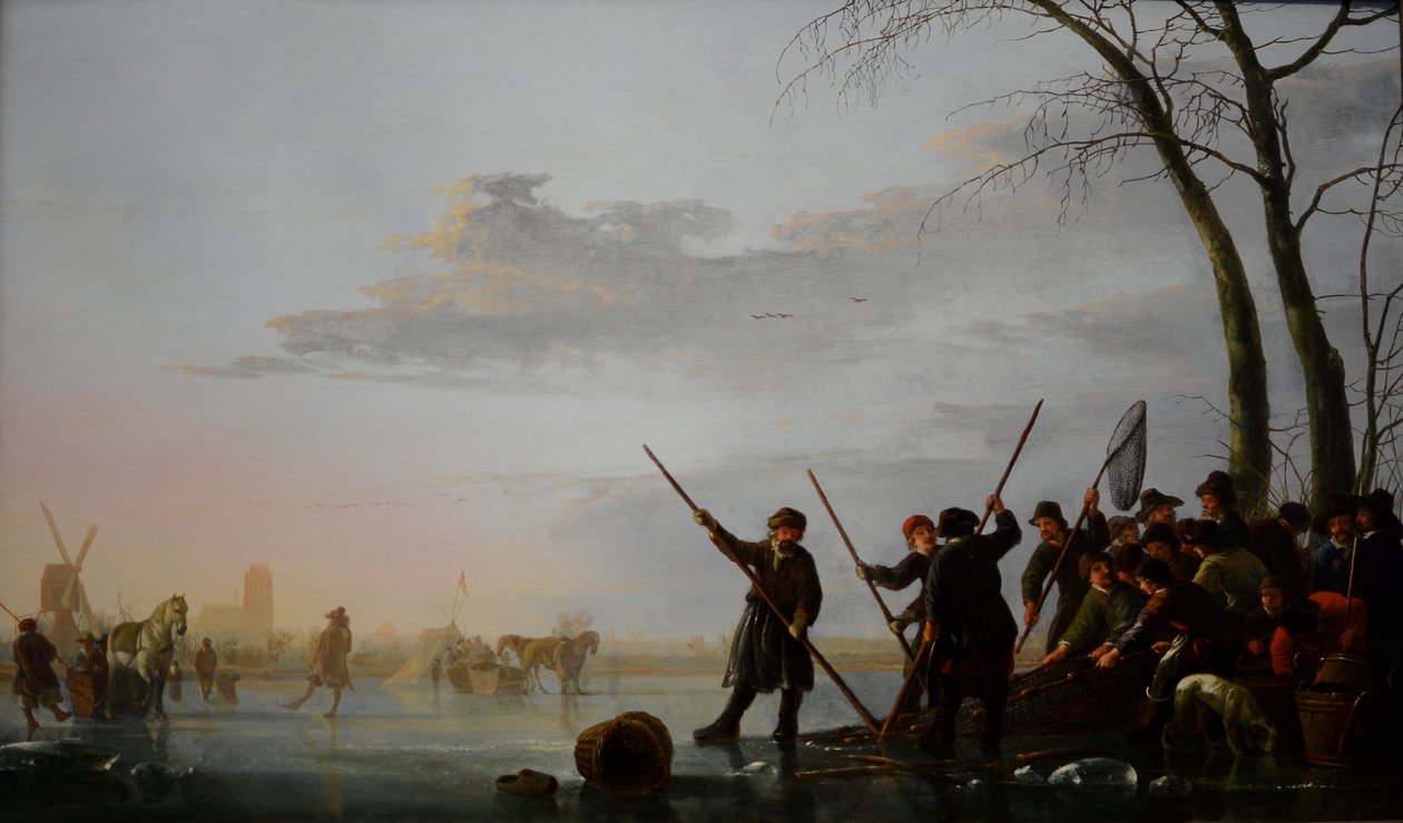Horgászat a jég alatt alkotó: Aelbert Cuyp