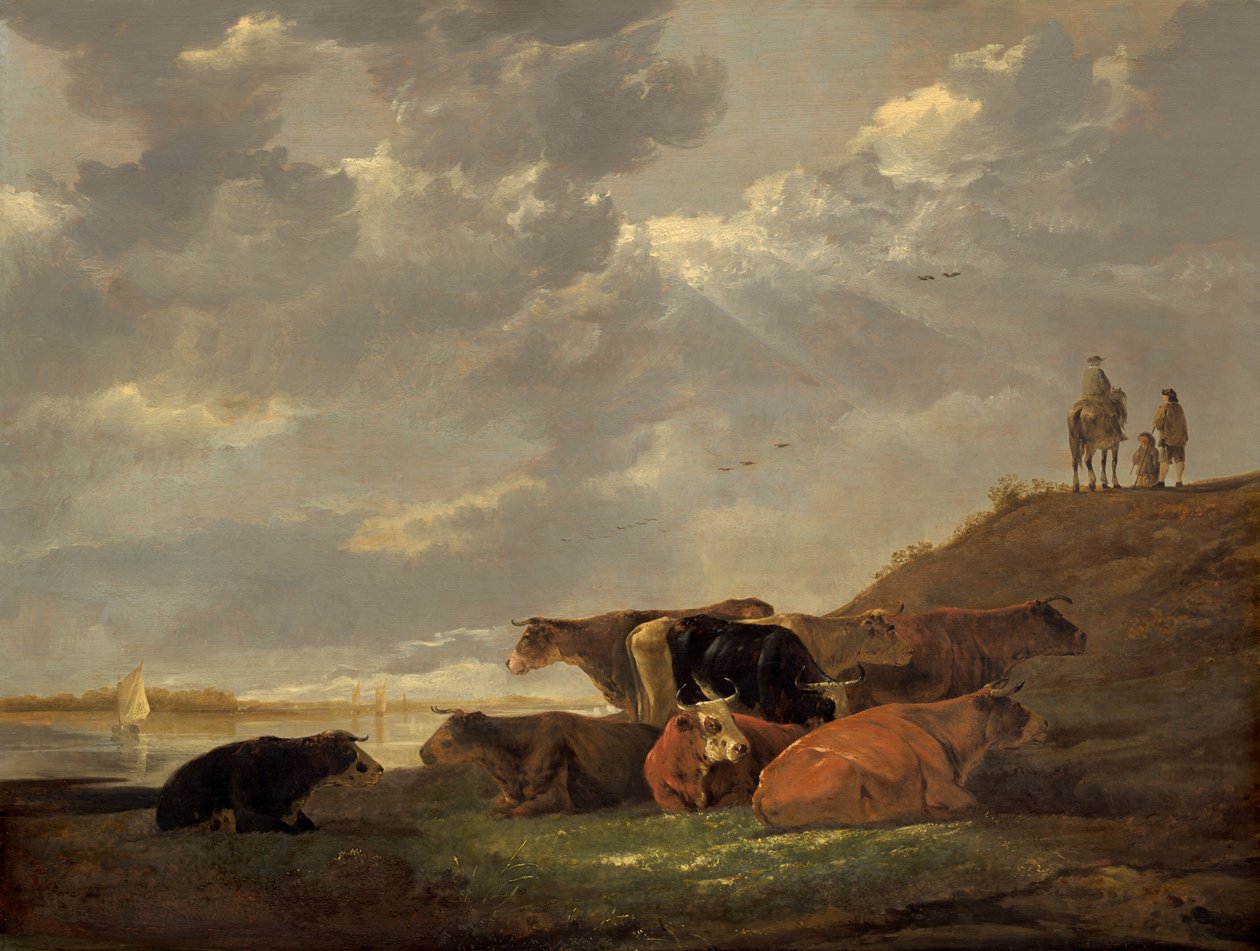 Folyói táj tehenekkel, 16451650. alkotó: Aelbert Cuyp