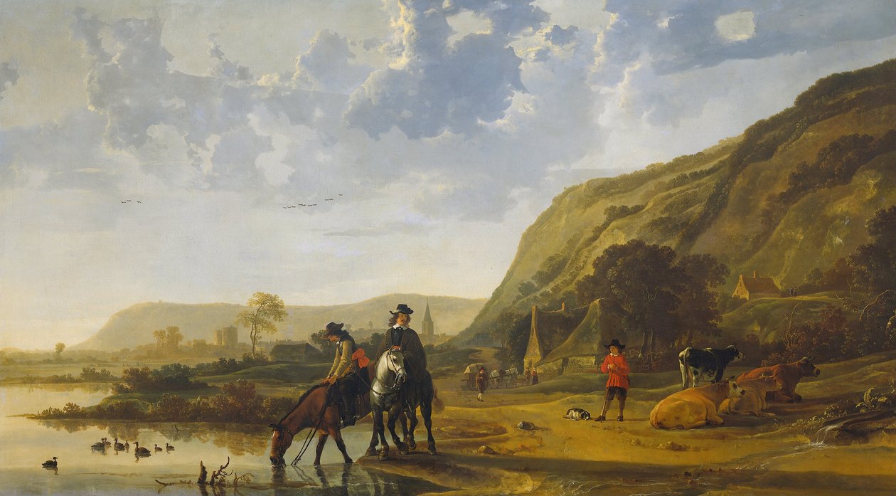 Folyami táj lovasokkal, 1655 alkotó: Aelbert Cuyp