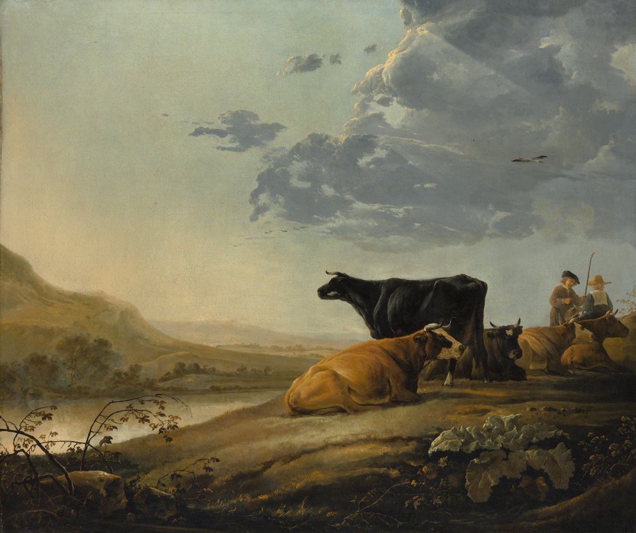 Fiatal pásztorok tehenekkel, kb. 1655-60. alkotó: Aelbert Cuyp