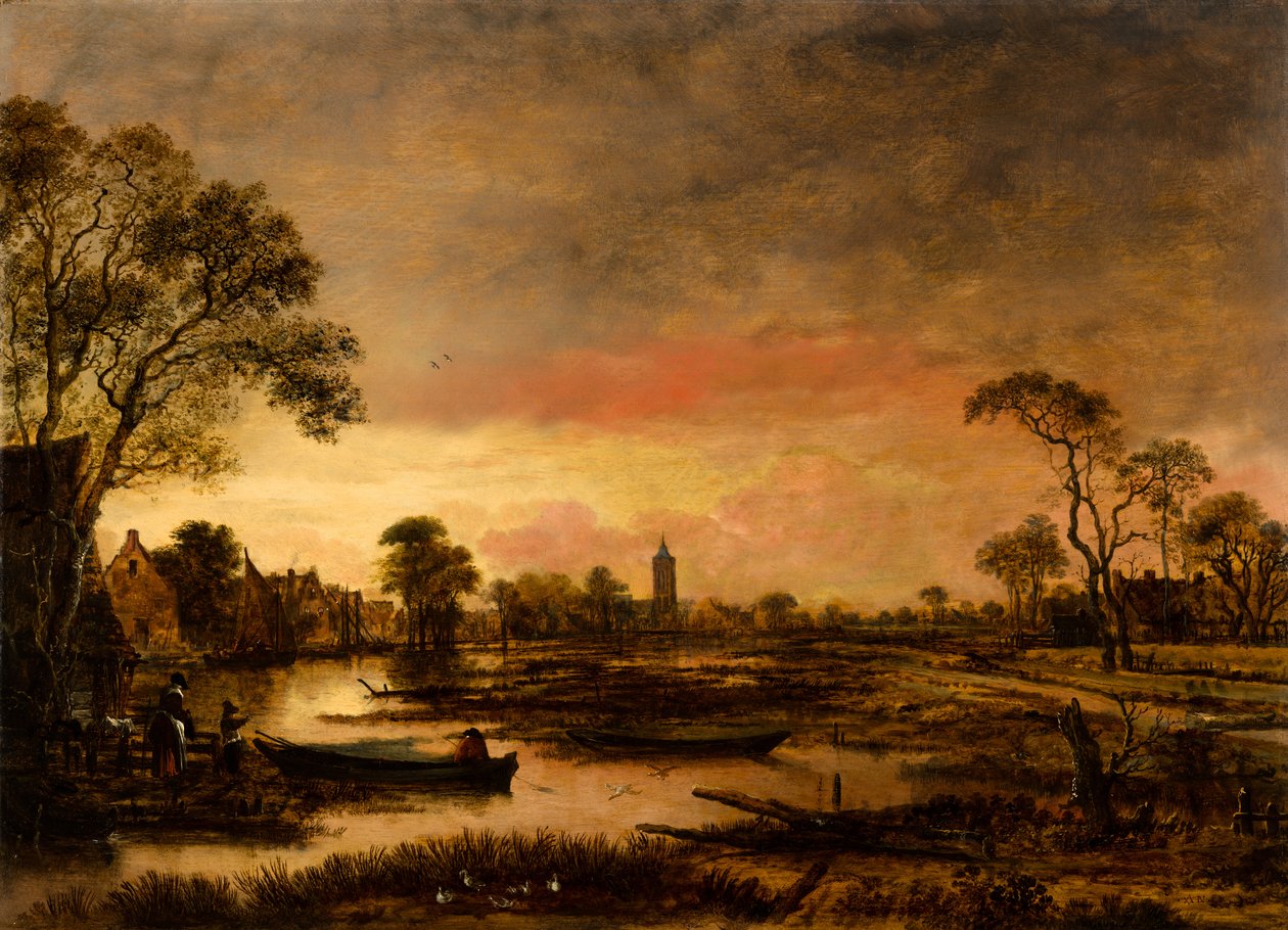 Folyói táj alkotó: Aert van der Neer