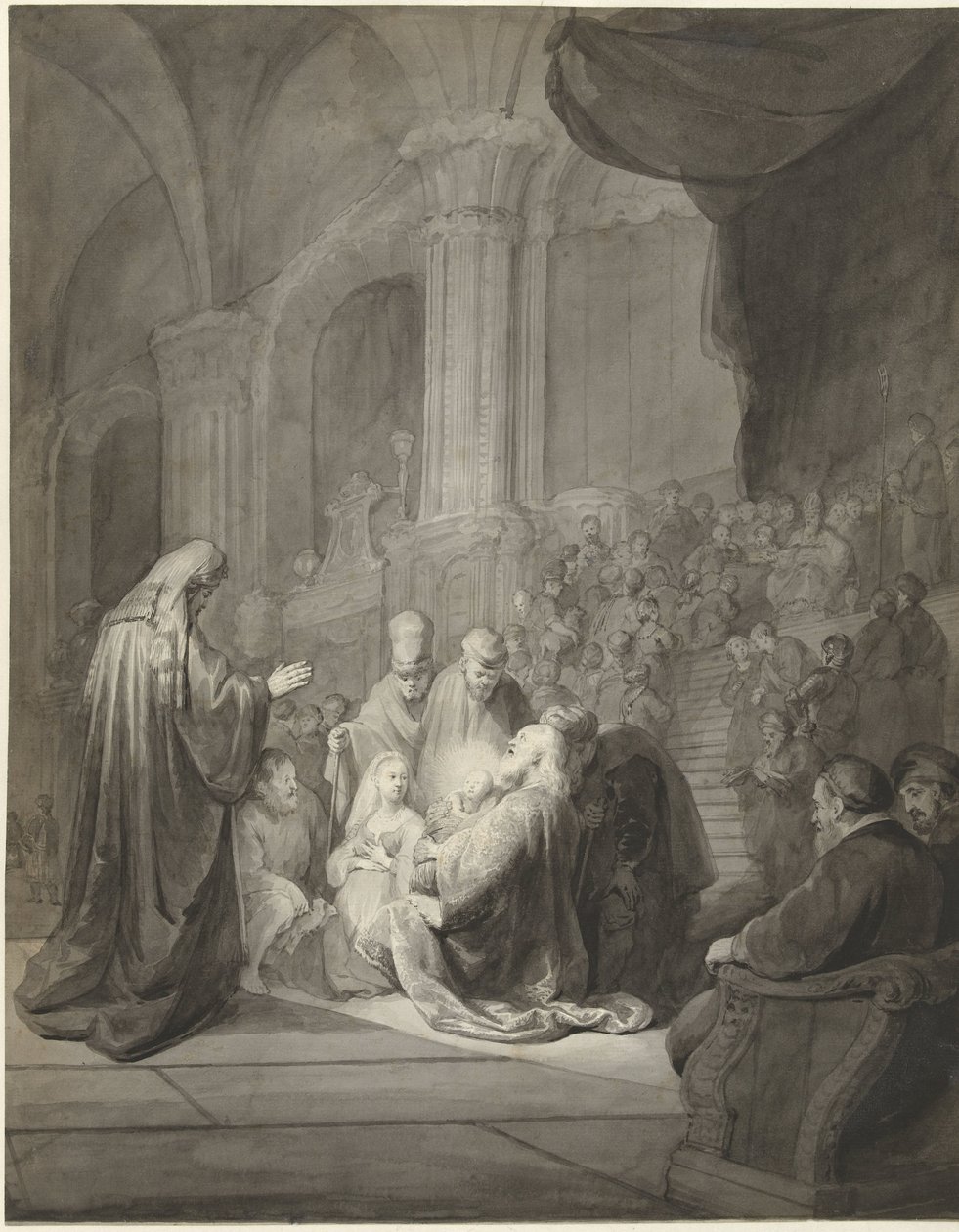 Simeon a templomban alkotó: Aert Schouman