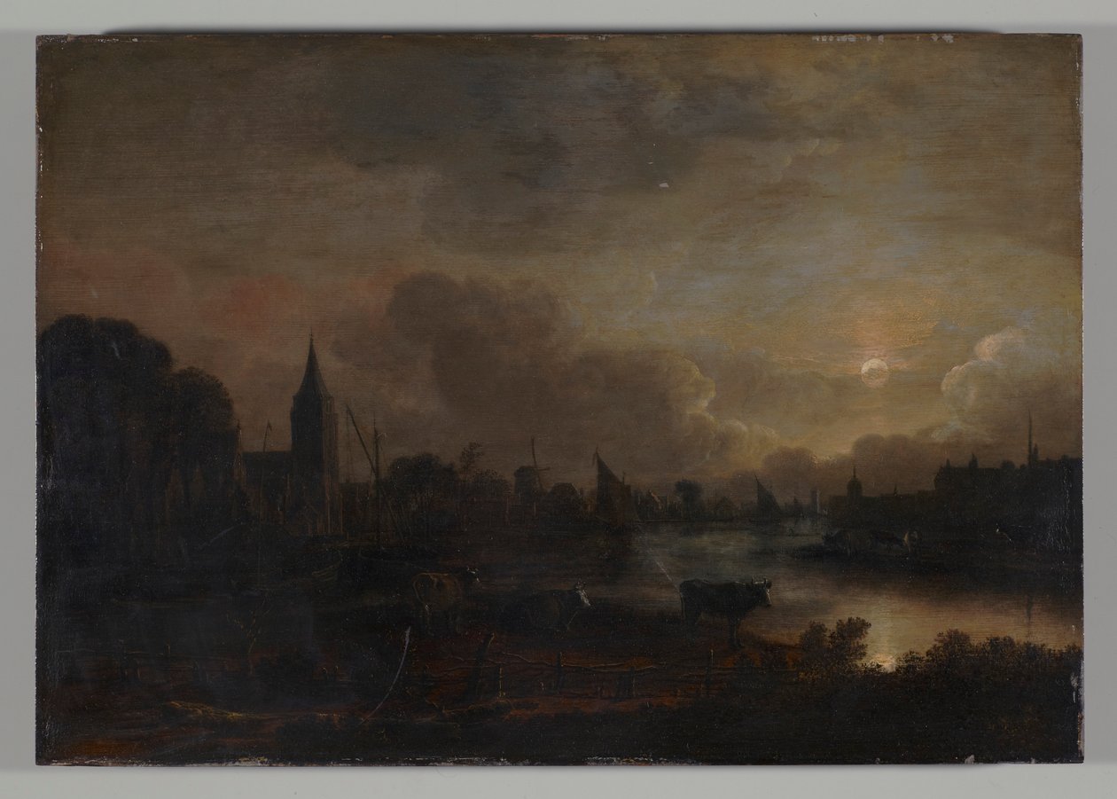 Holdfény táj alkotó: Aert van der Neer