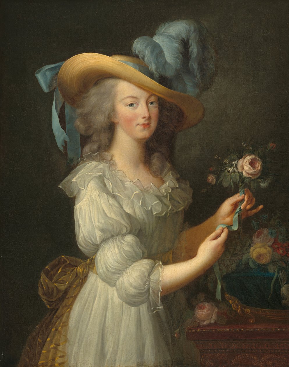 Marie Antoinette muszlin ruhában alkotó: Elisabeth Louise after Vigee Lebrun