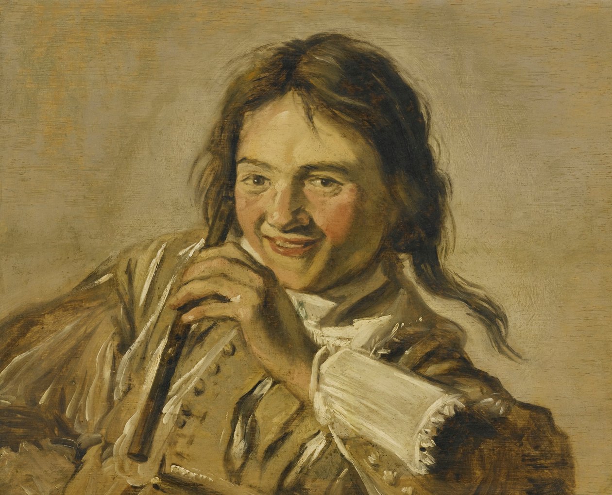 Egy fiatal fiú fuvolával alkotó: After Frans Hals