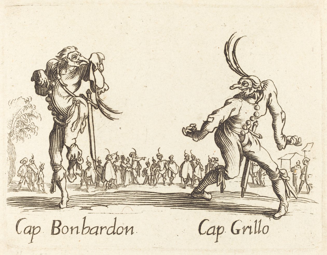 Pasas. Bonbardon és Cap. Krikett alkotó: After Jacques Callot