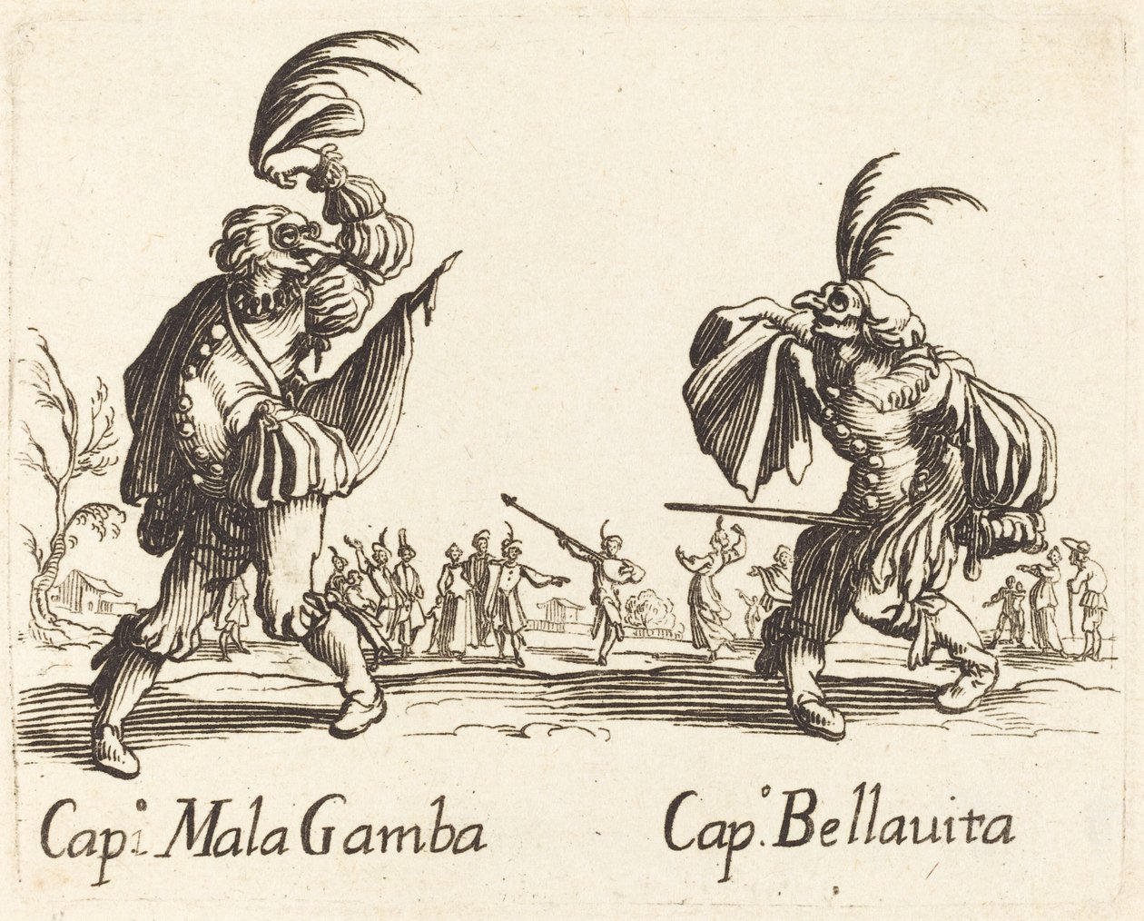 Cap. Mala Gamba és Cap. Bellavita alkotó: After Jacques Callot