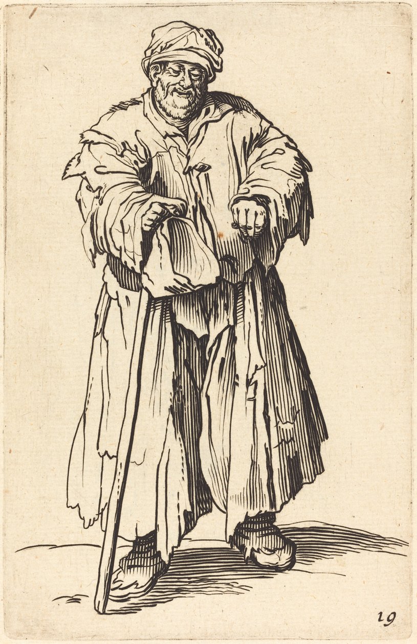Kövér koldus lesütött szemmel alkotó: After Jacques Callot