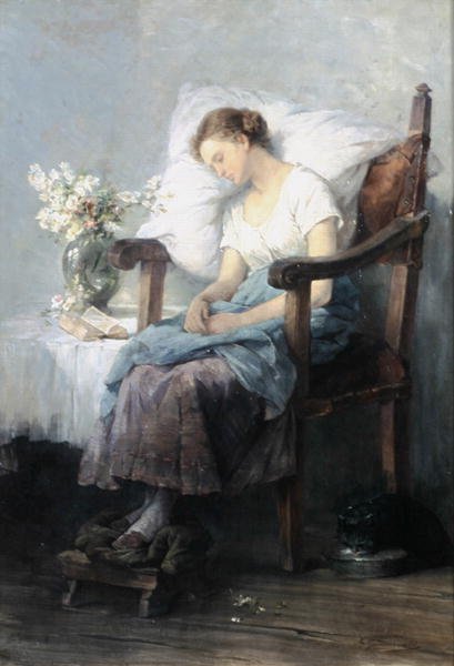 Alvás (olaj, vászon) alkotó: Agnes Grunenwald