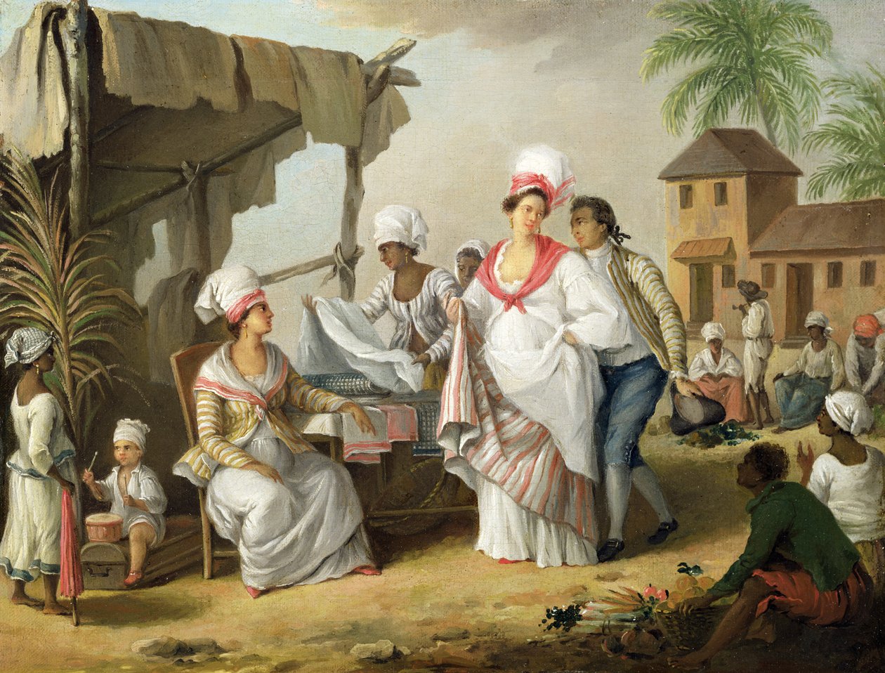 Vászonpiac, Roseau, Dominika, 1780 körül alkotó: Agostino Brunias