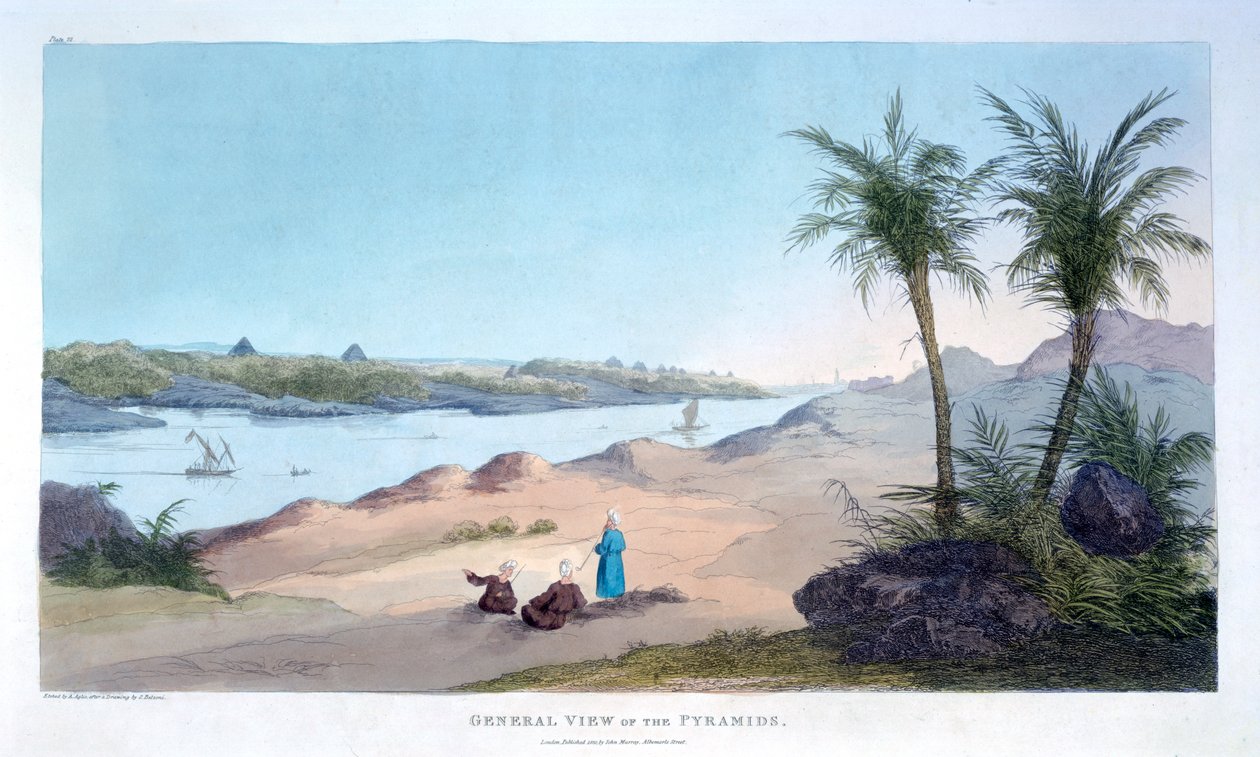A piramisok általános képe, Egyiptom, 1820 alkotó: Agostino Aglio