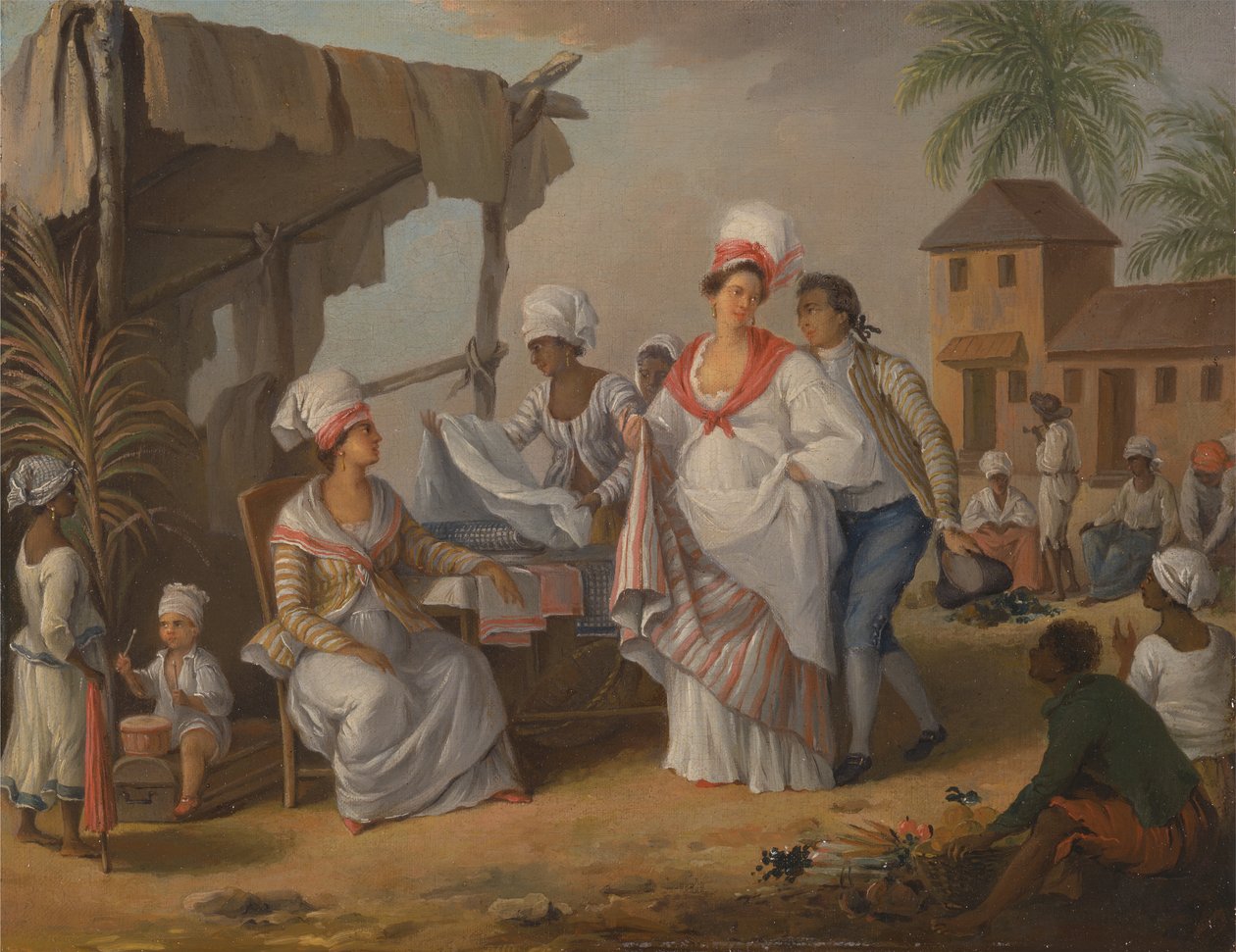 Piacnap, Roseau, Dominika, 1780 körül. alkotó: Agostino Brunias