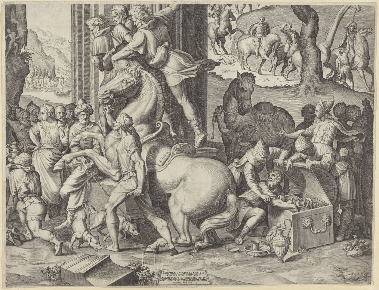 A mágusok imádása (jobb alsó rész) alkotó: Agostino Carracci