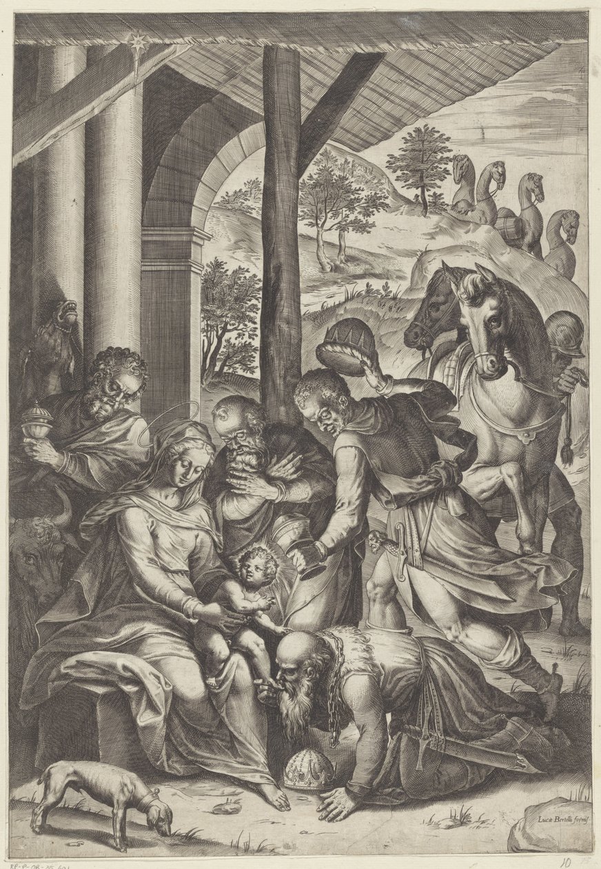 A királyok imádása alkotó: Agostino Carracci