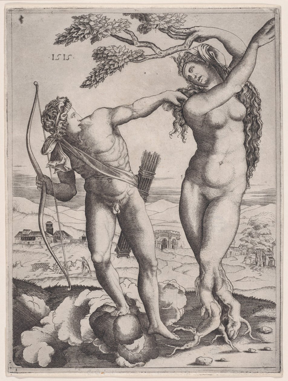 Apollo és Daphne, 1515-ben, 1515-ben. alkotó: Agostino Veneziano