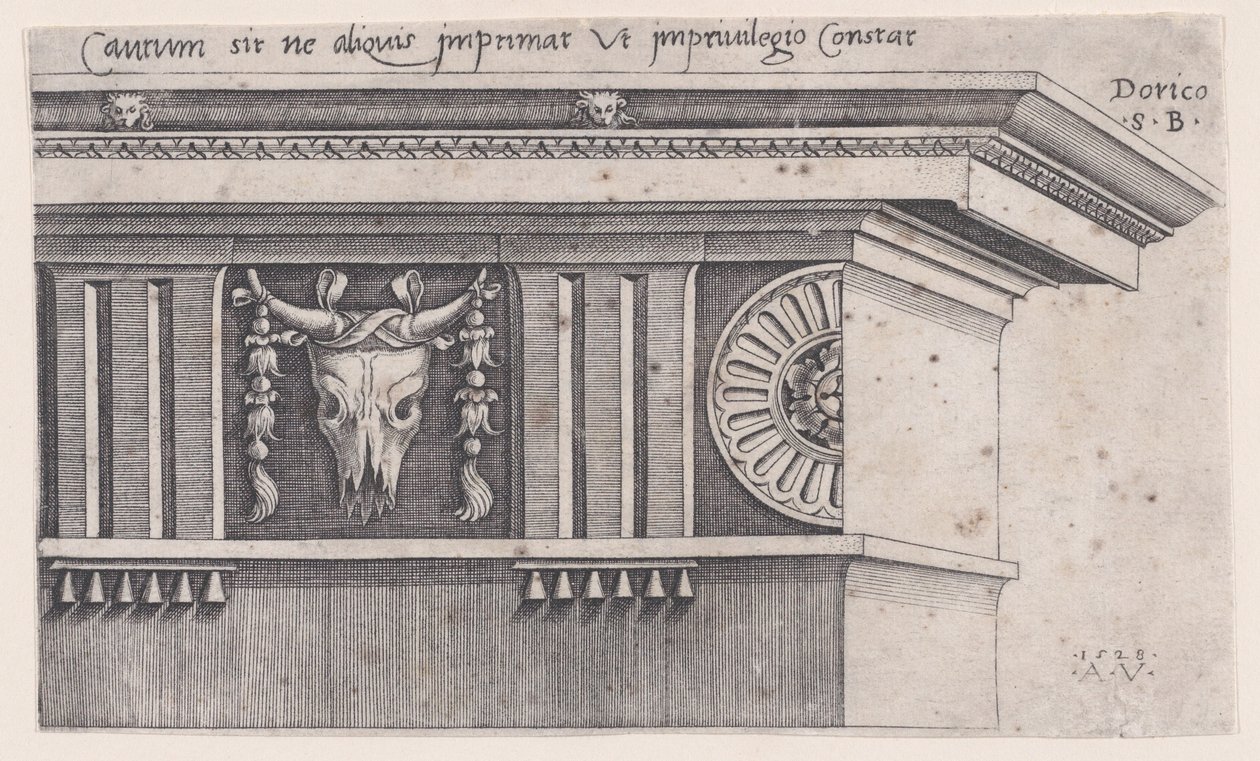 Dór Entablatúra, 1528-ban. alkotó: Agostino Veneziano