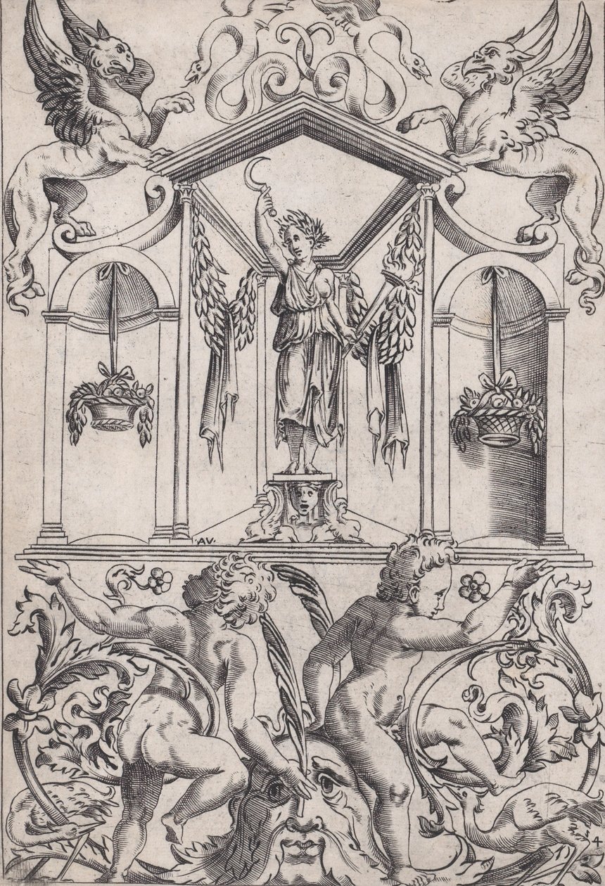 Dísztábla, kb. 1514-36. alkotó: Agostino Veneziano