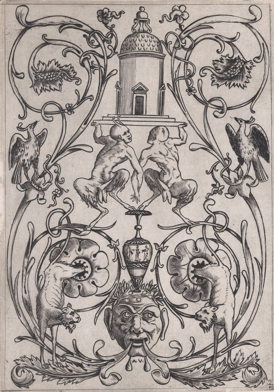 Dísztábla, kb. 1514-36. alkotó: Agostino Veneziano