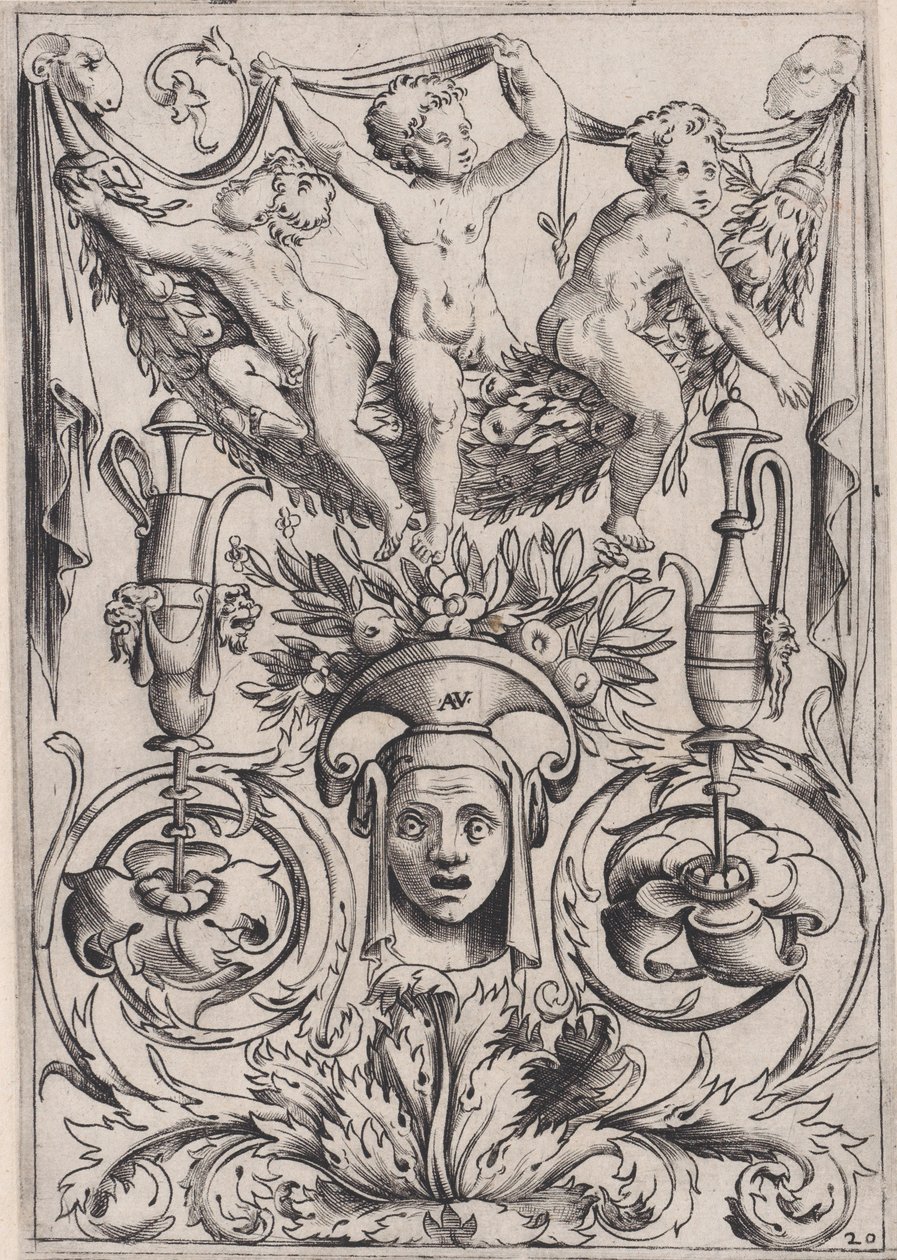 Dísztábla, kb. 1514-36. alkotó: Agostino Veneziano