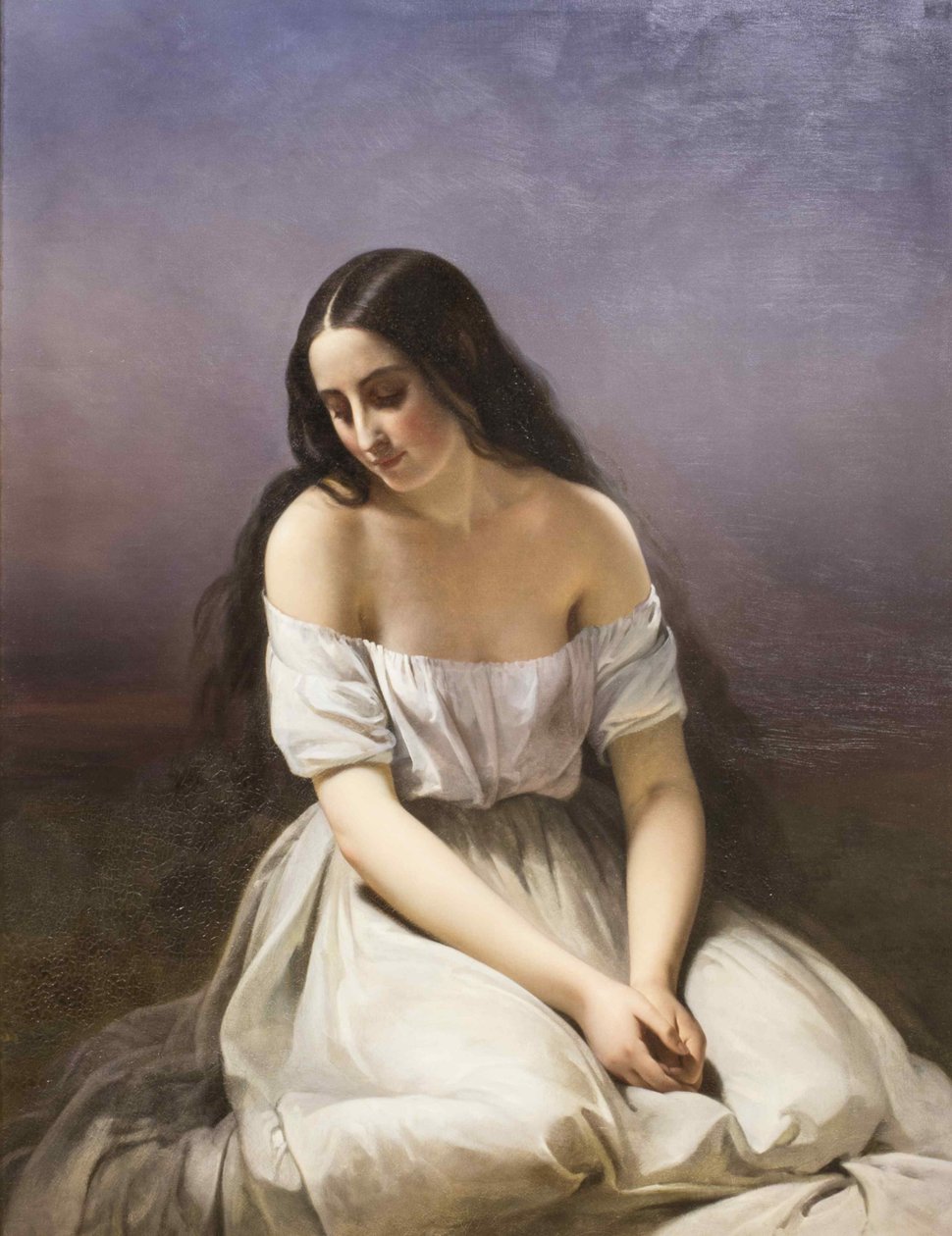 Egy fiatal nő térdel, 1839. alkotó: Aimée Brune Pagès