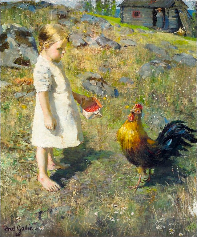 A lány és a kakas alkotó: Akseli Gallen Kallela