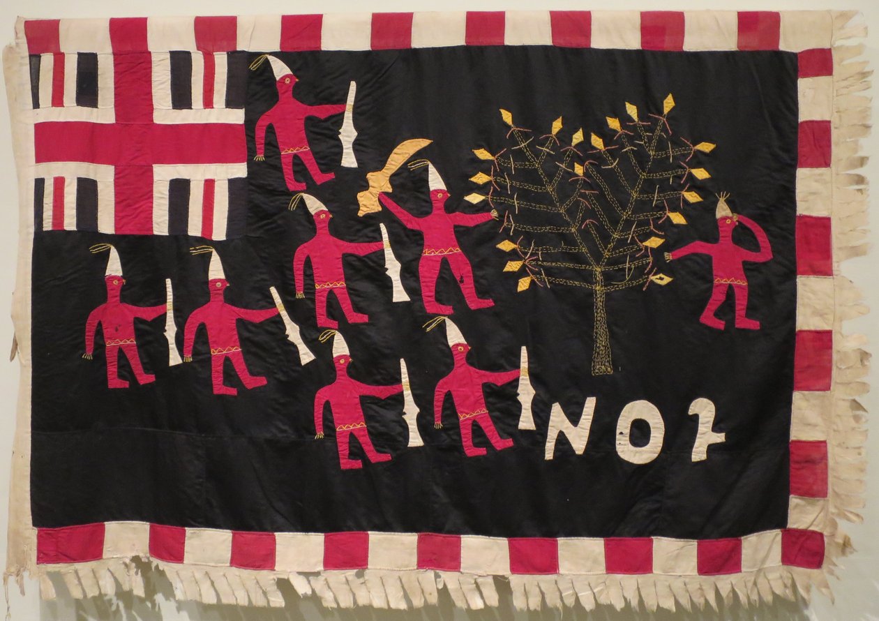 Asafo zászló, No. 2 Company; Akwa Osei hozta létre; Kormantine, Ghána, Fante emberek alkotó: Akwa Osei