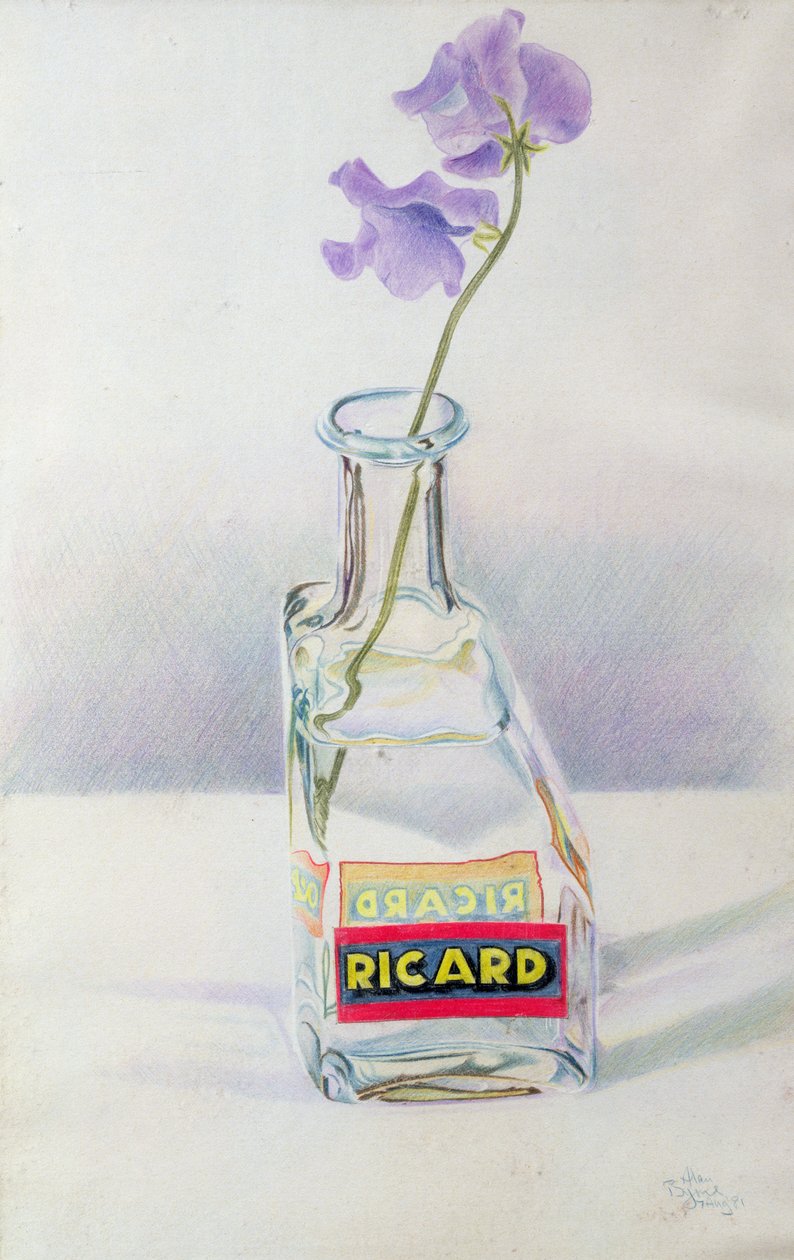 Ricard Bottle, 1981 (színes ceruza papíron) alkotó: Alan Byrne