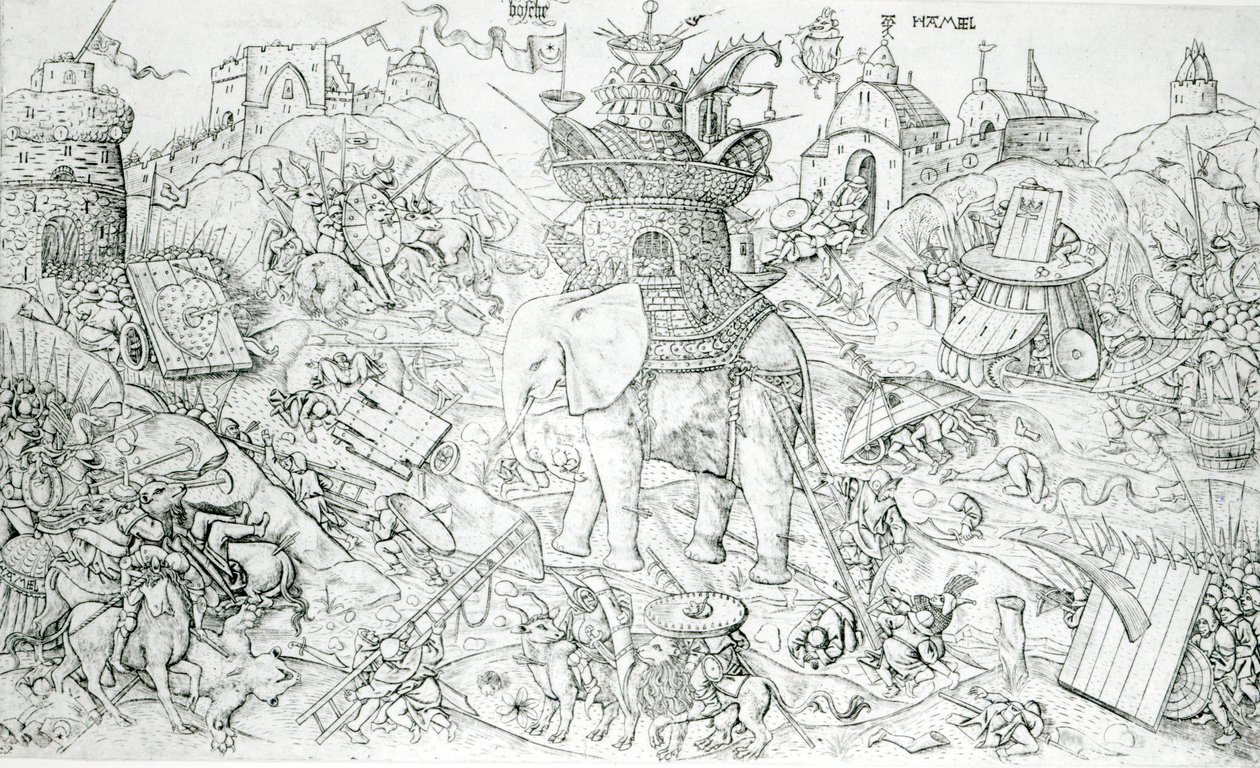 Elefántok a háborúban alkotó: Alart du Hameel
