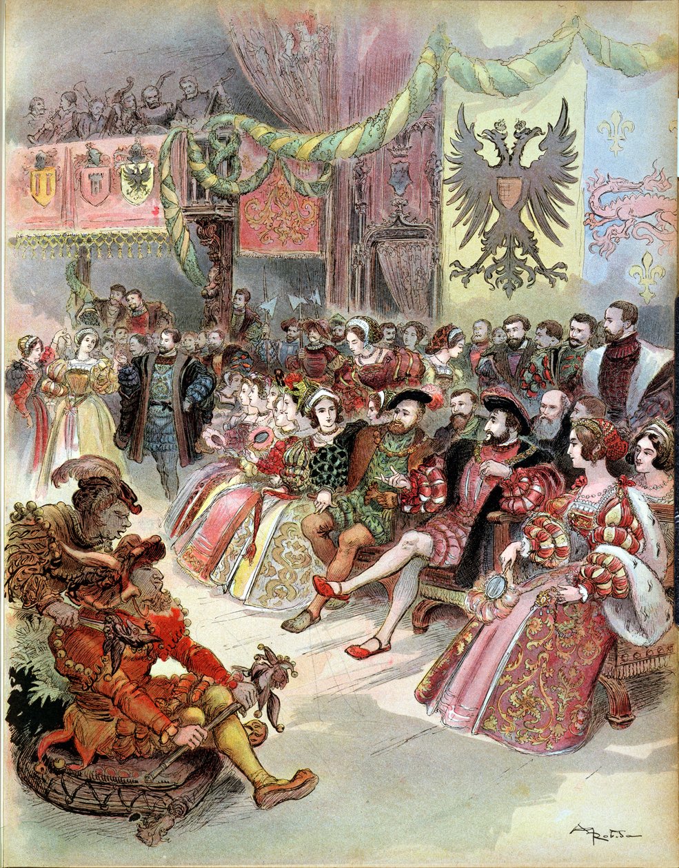 Bál I. Ferenc udvarában (1494-1547) 1909 alkotó: Albert Robida