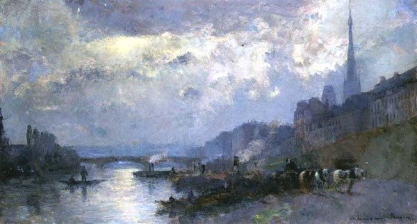Szajna Rouenben (olaj, vászon) alkotó: Albert Charles Lebourg