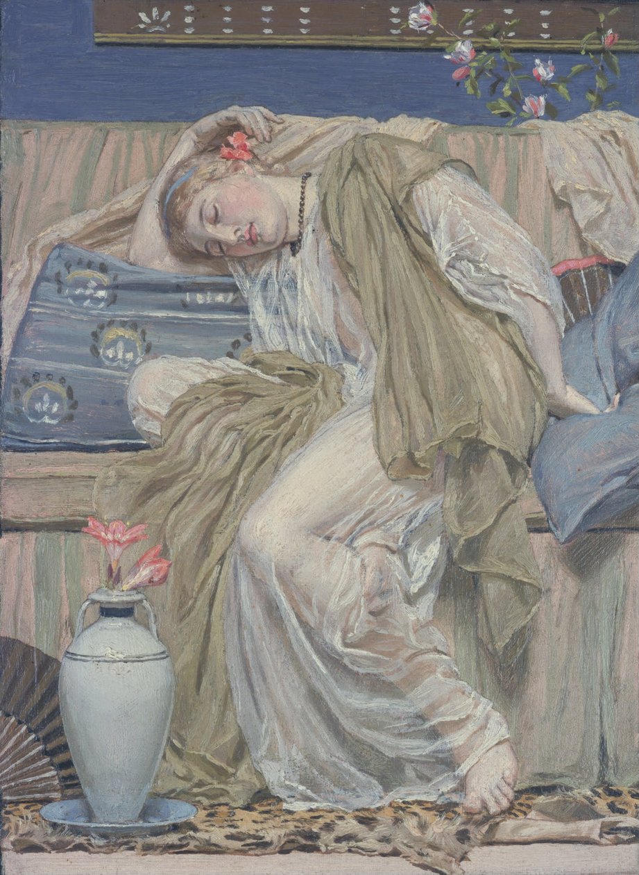 Egy alvó lány alkotó: Albert Joseph Moore