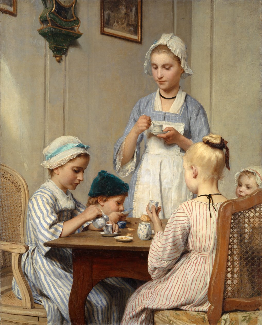 Gyermekek a reggelinél, 1879 alkotó: Albert Anker